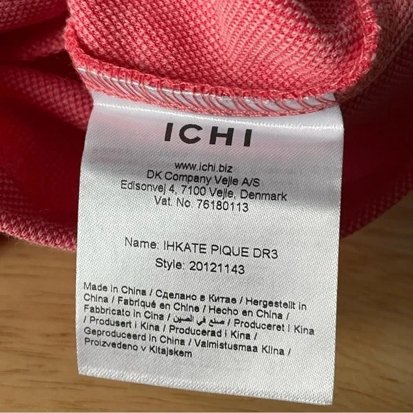 New! Ichi Kate cinched drawstring waist pique calypso pink Dress 35232 - Picture 14 of 15